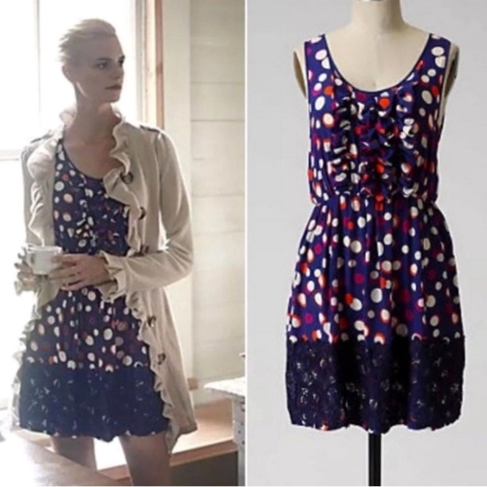 Anthropologie Moulinette Soeurs Silk Polka Dot Lace Dress 4